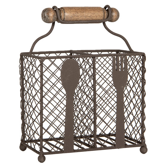 Clayre & Eef | Bestekbak Bruin 19x11x24 cm | 6Y5709