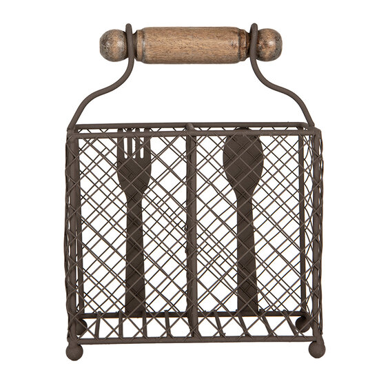 Clayre & Eef | Bestekbak Bruin 19x11x24 cm | 6Y5709