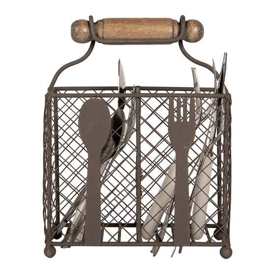 Clayre & Eef | Bestekbak Bruin 19x11x24 cm | 6Y5709