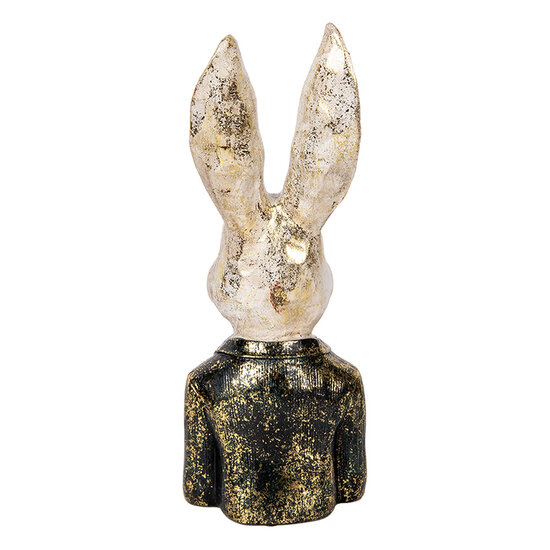 Clayre &amp; Eef | Decoratie Konijn Wit Groen 13x12x32 cm | 6PR5488
