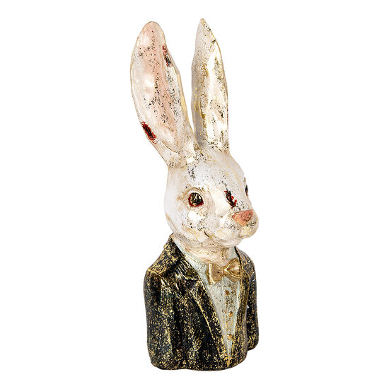 Clayre &amp; Eef | Decoratie Konijn Wit Groen 13x12x32 cm | 6PR5488