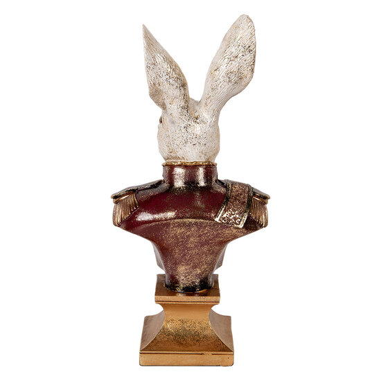 Clayre &amp; Eef | Decoratie Konijn Wit Rood 23x16x50 cm | 6PR5498