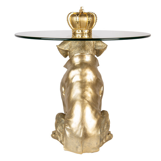 Clayre &amp; Eef | Bijzettafel Hond Goudkleurig &oslash; 55x55 cm | 50785