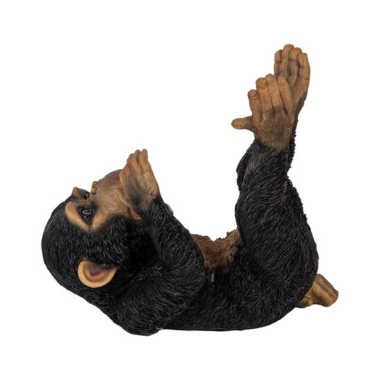 Clayre & Eef | Wijnfles houder Aap Zwart 25x15x23 cm | 6PR5116
