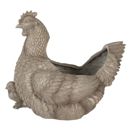 Clayre & Eef | Bloempot Binnen Kip Grijs 46x30x38 cm | 6PR5447