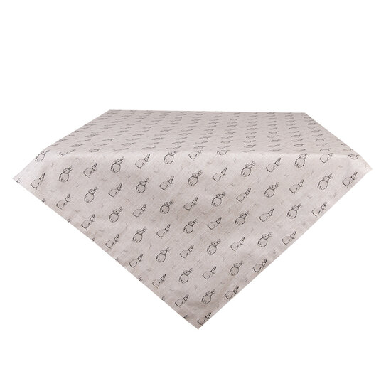 Clayre & Eef | Vierkant Tafelkleed Beige Grijs 100x100 cm | BNS01
