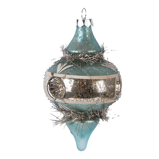 Clayre &amp; Eef | Kerstbal Blauw &oslash; 7x13 cm | 65997