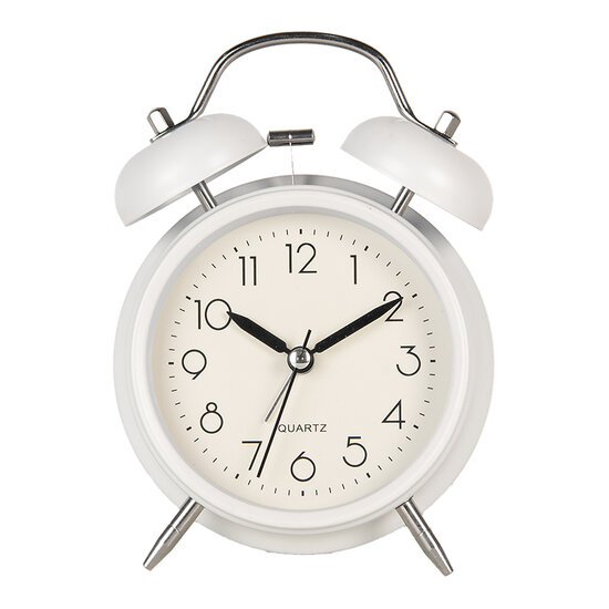 Clayre & Eef | Wekker Analoog Wit 9x5x13 cm / 1xAA | 6AC0032W