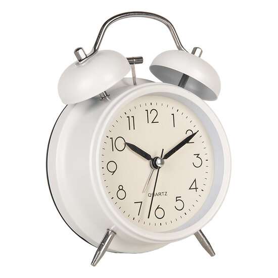Clayre & Eef | Wekker Analoog Wit 9x5x13 cm / 1xAA | 6AC0032W