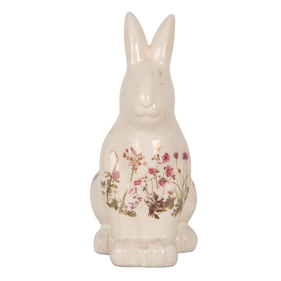 Clayre & Eef | Decoratie Beeld Konijn Beige Roze 13x10x21 cm | 6CE1959M
