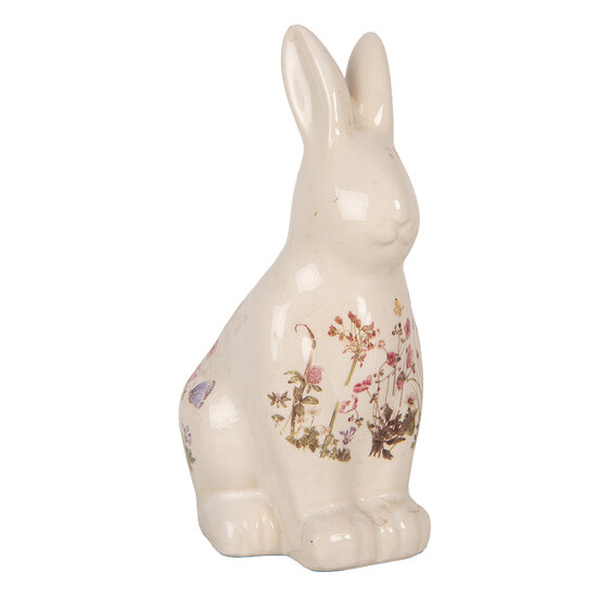 Clayre & Eef | Decoratie Beeld Konijn Beige Roze 13x10x21 cm | 6CE1959M