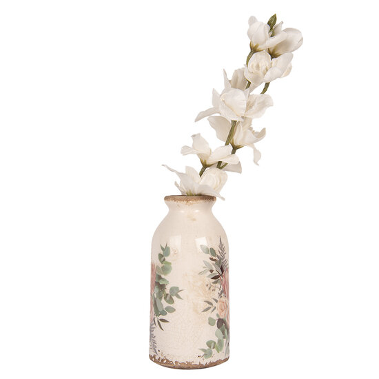 Clayre &amp; Eef | Vaas Beige Roze &oslash; 8x16 cm | 6CE1980M