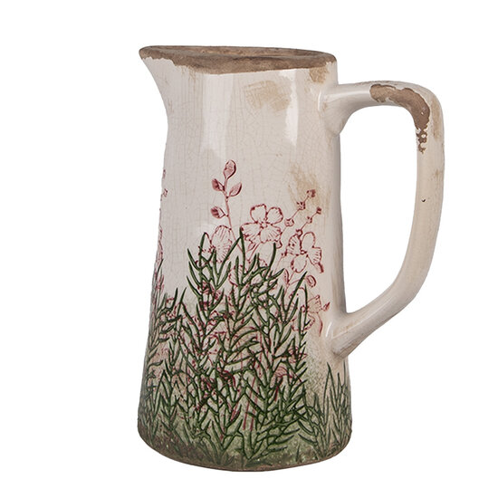 Clayre &amp; Eef | Decoratieve Schenkkan Beige Groen 16x11x20 cm | 6CE2016M