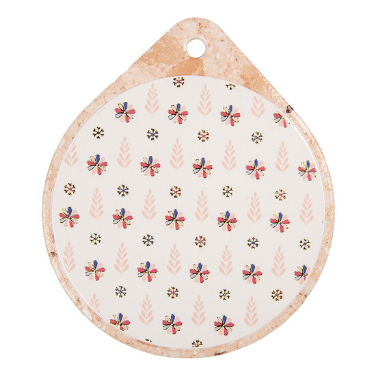 Clayre & Eef | Pannenonderzetter Beige Oranje 20x23x1 cm | 6CE2062