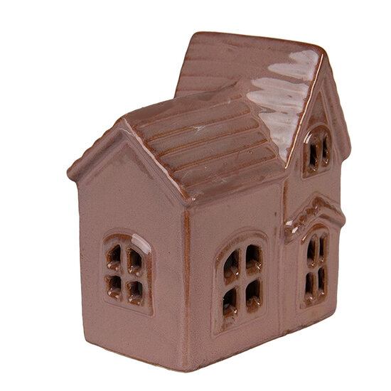 Clayre & Eef | Decoratie Huisje met LED Roze 10x6x11 cm | 6CE2119