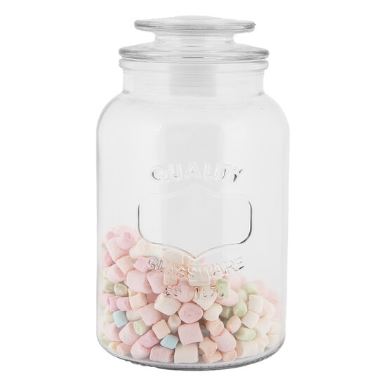Clayre & Eef | Voorraadpot Deksel Transparant ø 12x21 cm | 6GL5052