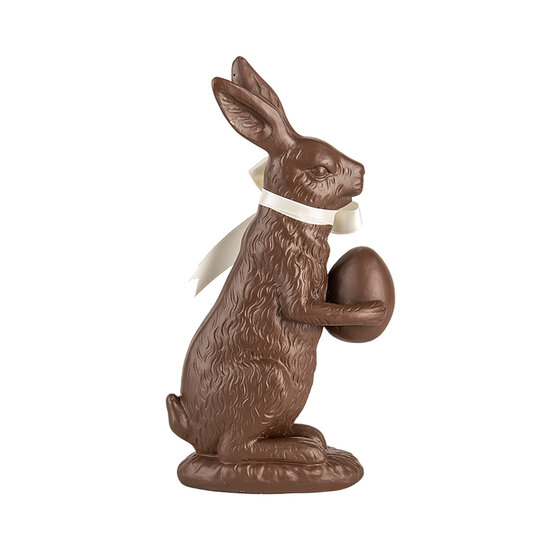 Clayre & Eef | Decoratie Beeld Konijn met ei Bruin Wit 11x5x20 cm | 6PR5205