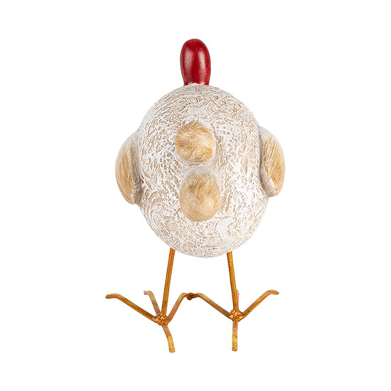 Clayre & Eef | Decoratie Beeld Kip Wit Rood 14x9x15 cm | 6PR5251