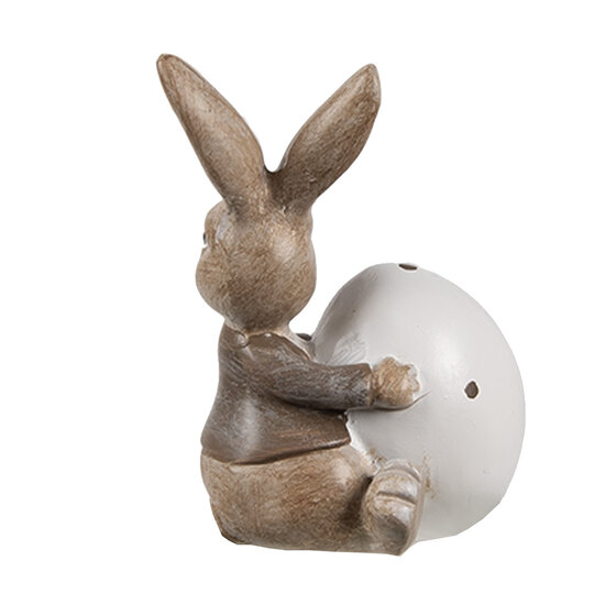 Clayre & Eef | Decoratie Beeld Konijn Bruin Wit 5x4x8 cm | 6PR5265