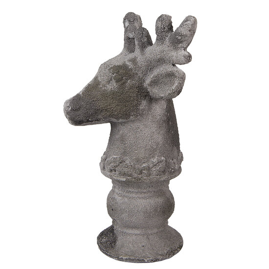Clayre & Eef | Decoratie Hert Grijs 17x14x26 cm | 6TE0568