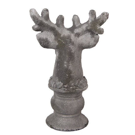 Clayre & Eef | Decoratie Hert Grijs 17x14x26 cm | 6TE0568