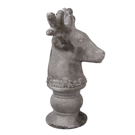 Clayre & Eef | Decoratie Hert Grijs 17x14x26 cm | 6TE0568