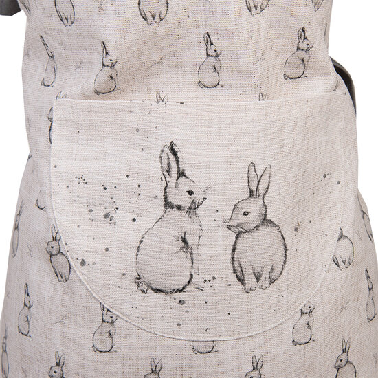 Clayre & Eef | Keukenschort Kinderen Beige Grijs 48x56 cm | BNS41K