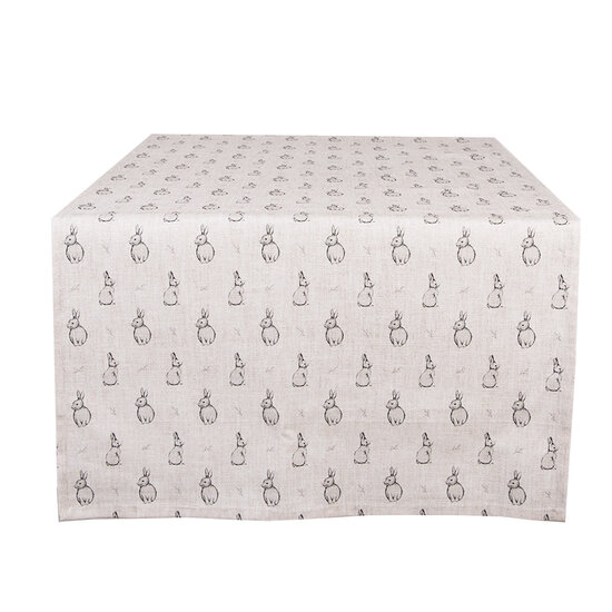 Clayre & Eef | Tafelloper Beige Grijs 50x140 cm | BNS64