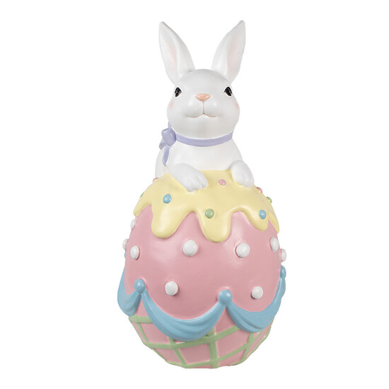 Clayre & Eef | Decoratie Konijn Wit Roze 32x28x55 cm | 5MG0053