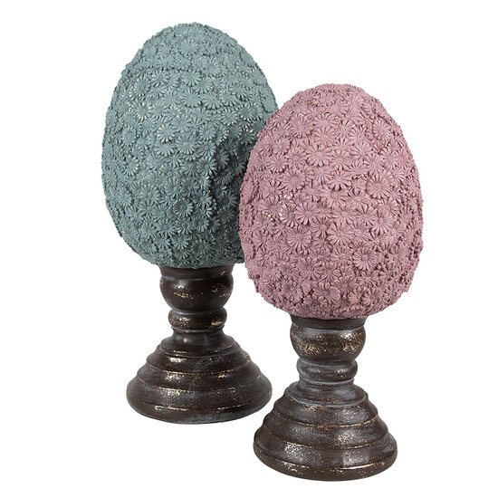 Clayre & Eef | Decoratie Beeld Ei Roze Bruin ø 13x28 cm | 6PR5154
