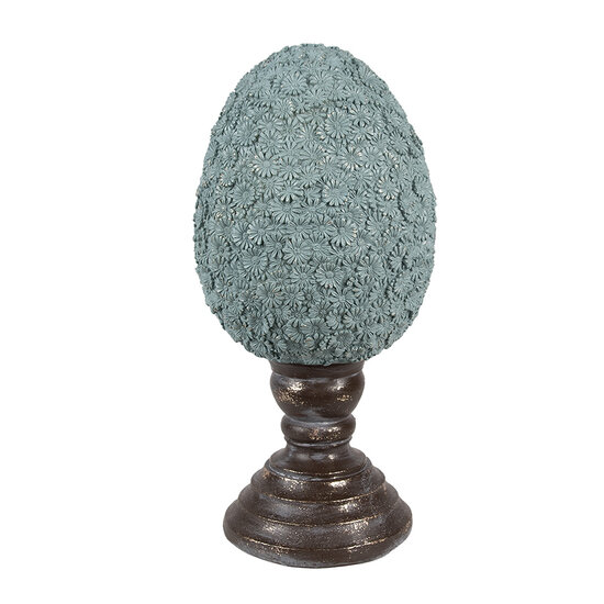 Clayre & Eef | Decoratie Beeld Ei Blauw Bruin ø 16x34 cm | 6PR5155