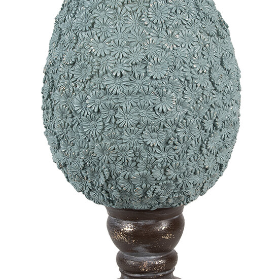 Clayre & Eef | Decoratie Beeld Ei Blauw Bruin ø 16x34 cm | 6PR5155