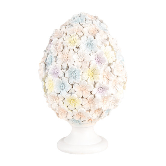 Clayre & Eef | Decoratie Beeld Ei Wit Roze ø 12x19 cm | 6PR5214