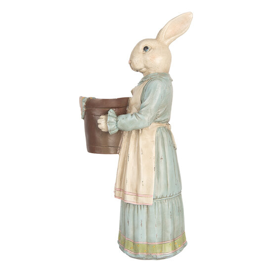 Clayre & Eef | Decoratie Beeld Konijn Beige Blauw 23x17x46 cm | 6PR5428