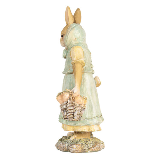 Clayre & Eef | Decoratie Beeld Konijn Beige Groen Geel 14x7x20 cm | 6PR5453