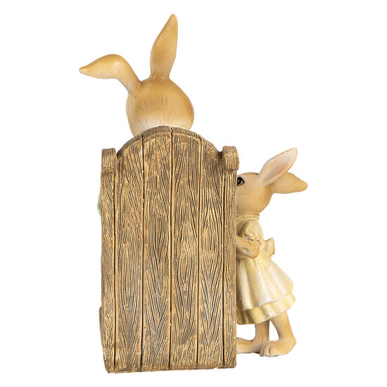 Clayre & Eef | Decoratie Beeld Konijn Beige Groen Geel 12x11x17 cm | 6PR5454