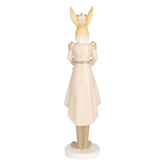 Clayre & Eef | Decoratie Beeld Konijn Beige Goudkleurig 13x12x47 cm | 6PR5468