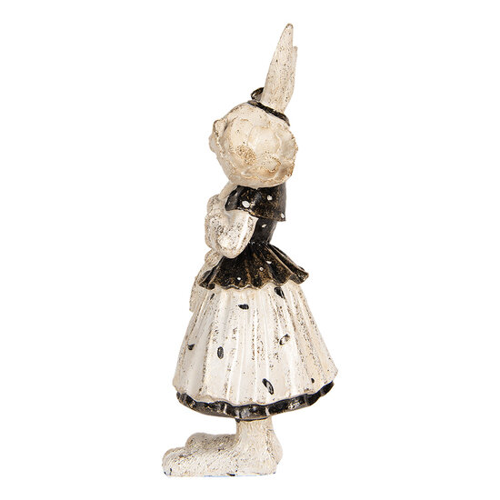 Clayre & Eef | Decoratie Beeld Konijn Beige Zwart 13x11x30 cm | 6PR5497