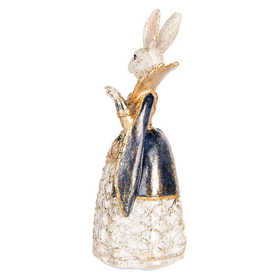 Clayre & Eef | Decoratie Beeld Konijn Beige Goudkleurig 11x10x24 cm | 6PR5503