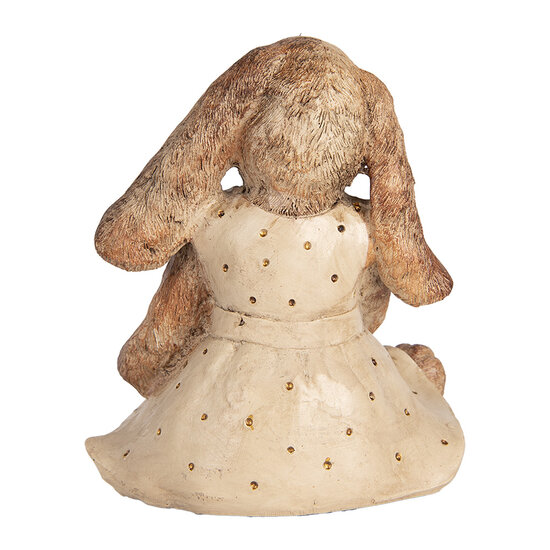 Clayre & Eef | Decoratie Beeld Konijn Bruin Beige 16x14x18 cm | 6PR5510