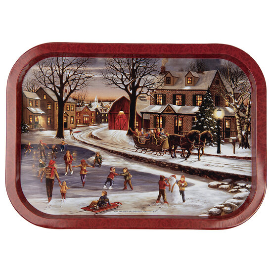 Clayre & Eef | Decoratief Dienblad Rood 40x29x2 cm | 6BL0136