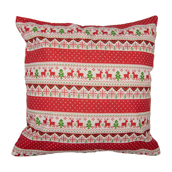 Clayre & Eef | Kussenhoes Rood Wit 44x44 cm | KT021.376