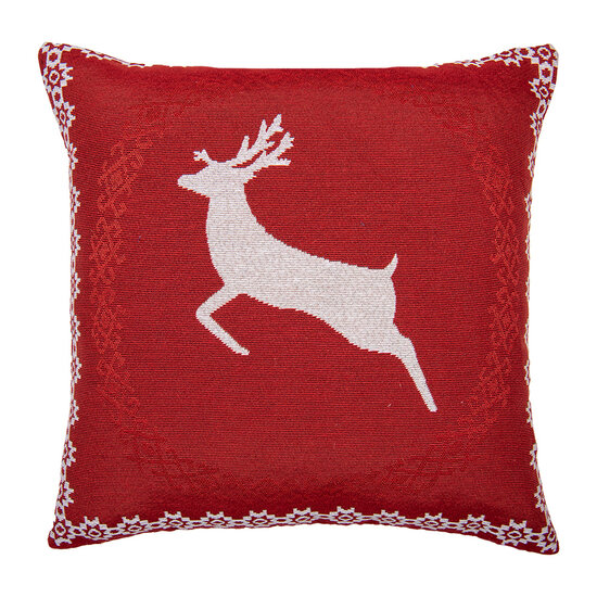 Clayre & Eef | Kussenhoes Rood Wit 44x44 cm | KT021.383