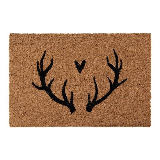 Clayre & Eef | Deurmat Binnen Bruin Zwart 60x40x2 cm | NWVMC