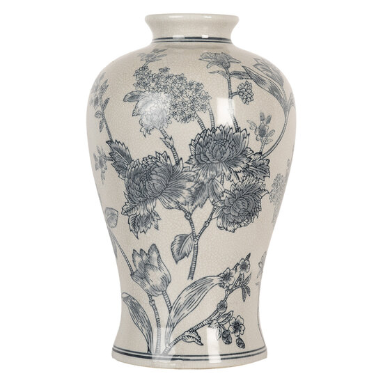 Clayre & Eef | Vaas Wit Blauw ø 19x32 cm | 6CE2072
