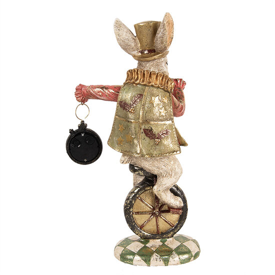 Clayre &amp; Eef | Decoratie Konijn Wit Groen 18x10x33 cm | 6PR5141