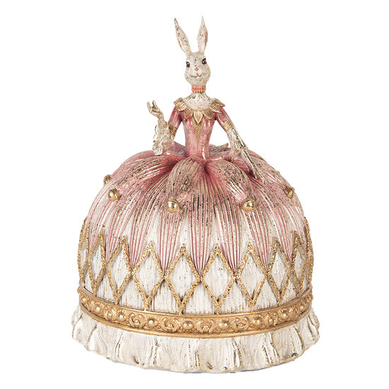 Clayre & Eef | Decoratie Konijn Wit Roze ø 23x28 cm | 6PR5504