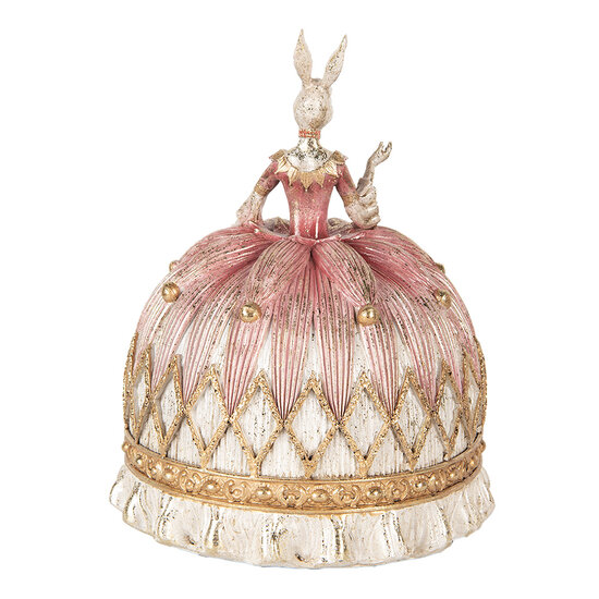 Clayre & Eef | Decoratie Konijn Wit Roze ø 23x28 cm | 6PR5504