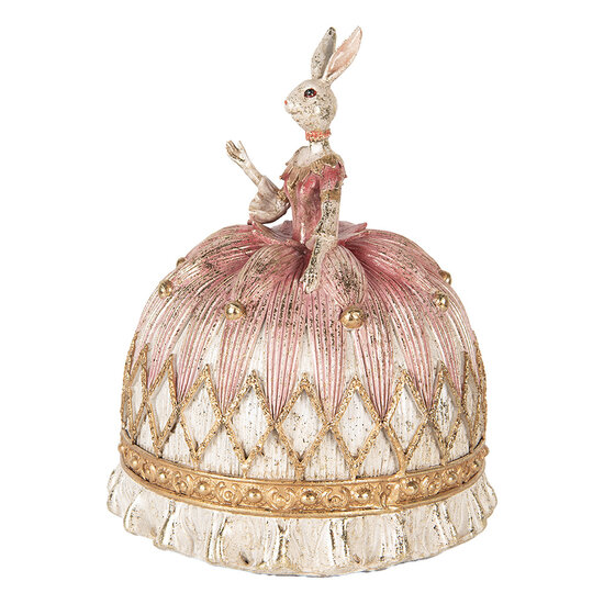 Clayre & Eef | Decoratie Konijn Wit Roze ø 23x28 cm | 6PR5504