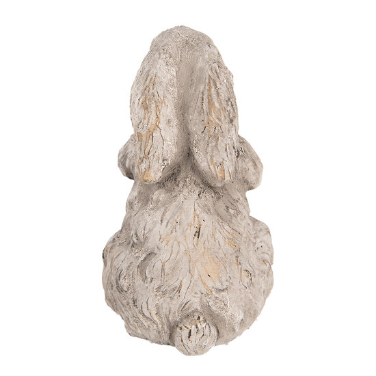 Clayre & Eef | Decoratie Beeld Konijn Grijs 10x9x15 cm | 6TE0560